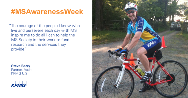 JoyBelgio's tweet photo. In the 25 years that my @KPMG_US colleague Steve has been volunteering and riding in the @mssociety Bike MS, he has seen advances in therapies to treat this disease and feels confident that we will end MS. #ThisisMS #MSAwarenessWeek #KPMGCommunityImpact https://t.co/b2LKsItADp https://t.co/lRvXUHLBcJ