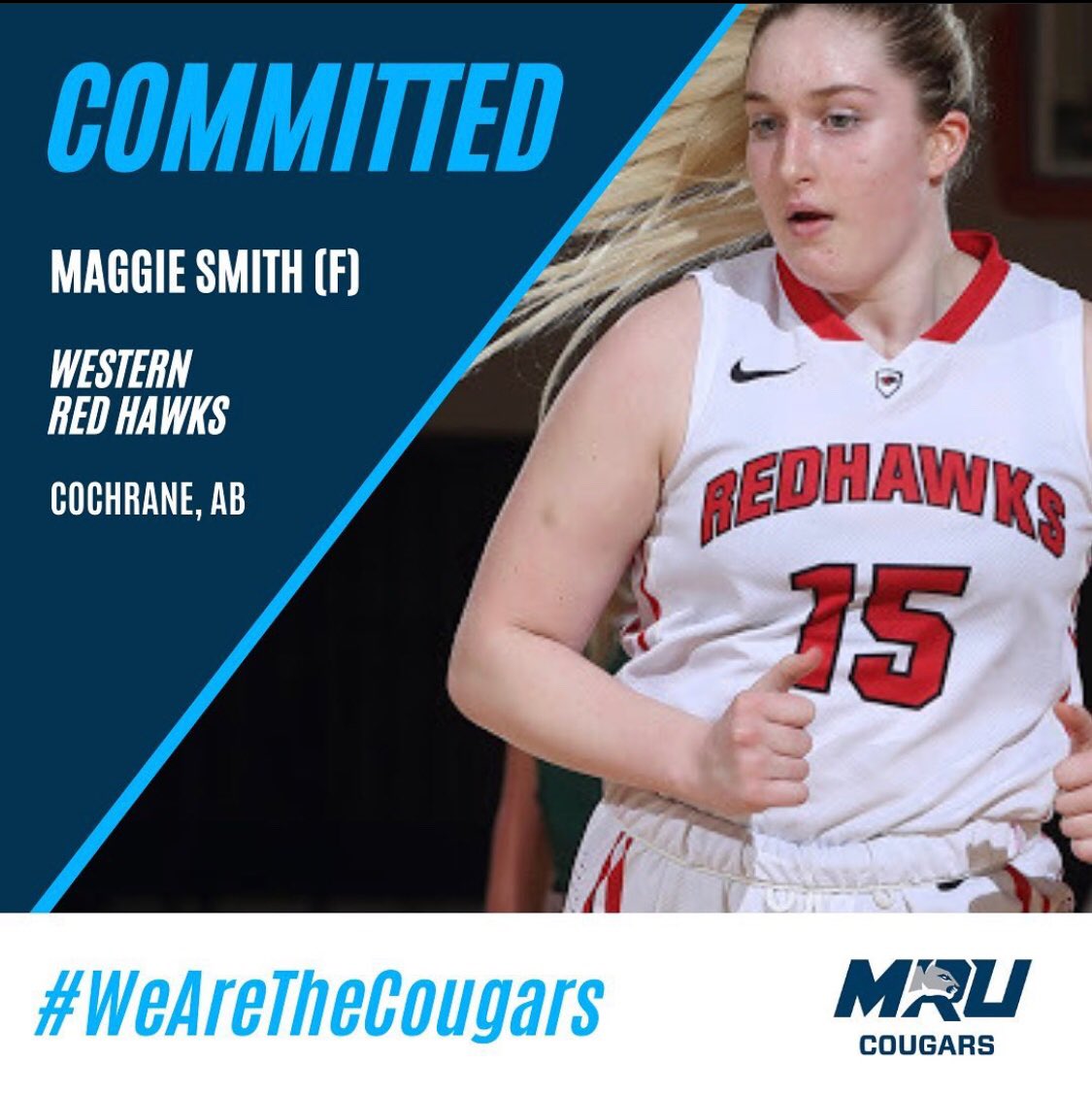 WCHSRedhawks's tweet photo. Congratulations to Maggie Smith as she is heading to Mount Royal University to play Basketball. We wish her all the best! https://t.co/tE64smrbba