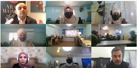 “They asked excellent questions—ones that made me stop and consider certain practices in my life.” Joined by a representative from <a href="/londonarabia/">London Arabia Organisation</a>, women from <a href="/ZaatariCamp/">Za'atari and Azraq Refugee Camps</a> in #Jordan shared stories to inspire girls to envision a brighter future for themselves. #IWD2021 <a href="/UNHCRJordan/">UNHCR Jordan</a>