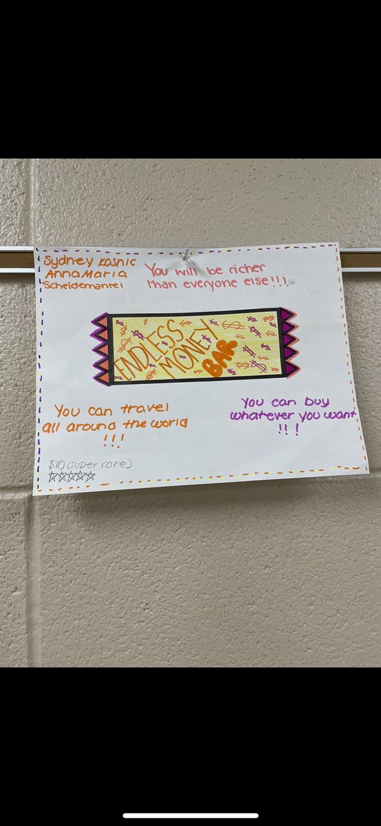 MsEovaldi's tweet photo. Exploring Literature classes are starting “The Chocolate War” next week, so we are designing and selling our own chocolate bars. See any you might want?? https://t.co/RQ2JwQGBv9