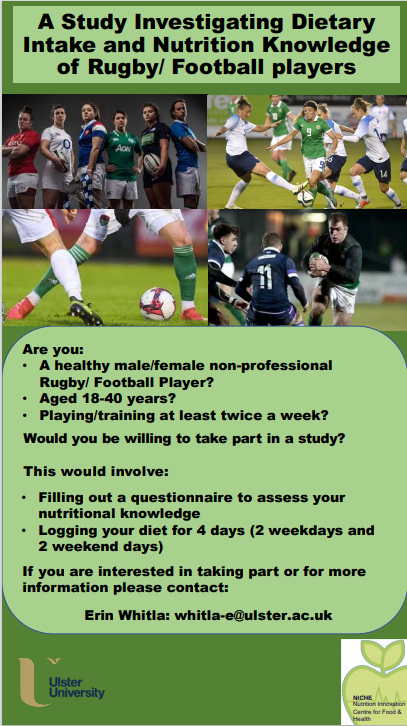 IRFU Sports Medicine (@irfusportsmed) on Twitter photo Interested in learning more about your dietary intake & testing your nutritional knowledge? Calling all domestic Irish players (male & female) age 18-40 to take part in some exciting & much needed research into the amateur game. <a href="/PamelaMagee13/">Pamela Magee</a> <a href="/emeirmc/">Emeir Mc Sorley</a> <a href="/NICHE_ULSTER/">NICHE</a> <a href="/IRIS_Rugby/">Irish Rugby Injury Surveillance, IRIS Project</a> Interested in learning more about your dietary intake & testing your nutritional knowledge? Calling all domestic Irish players (male & female) age 18-40 to take part in some exciting & much needed research into the amateur game. <a href="/PamelaMagee13/">Pamela Magee</a> <a href="/emeirmc/">Emeir Mc Sorley</a> <a href="/NICHE_ULSTER/">NICHE</a> <a href="/IRIS_Rugby/">Irish Rugby Injury Surveillance, IRIS Project</a>