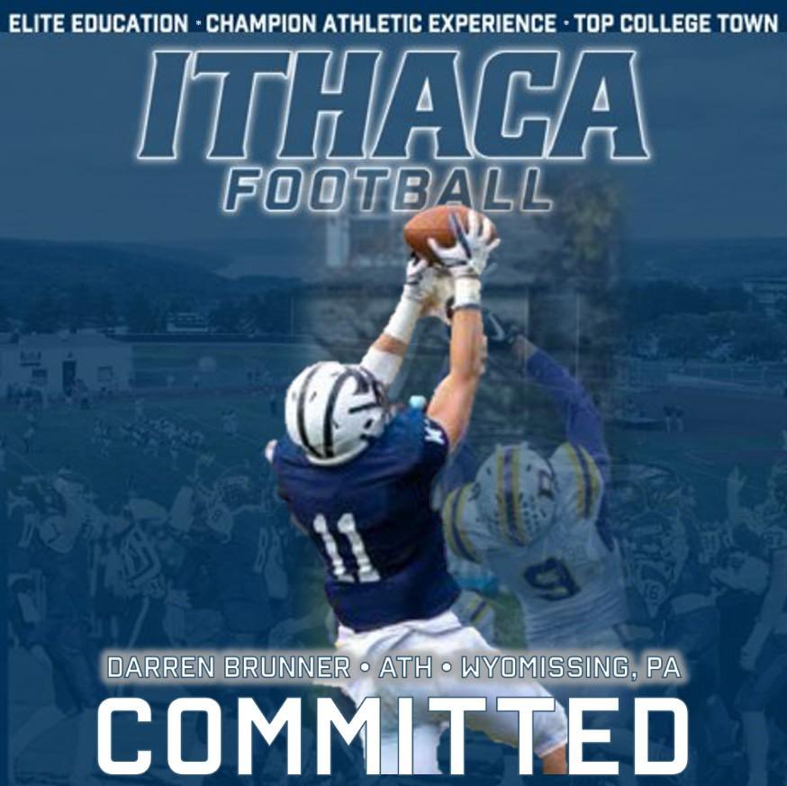 darrenbrunner2's tweet image. Excited to announce that I will be continuing my academic and athletic career at Ithaca College! Thank you to all my coaches, teammates, friends and family for supporting me! #GoBombers 💣🔵 @DanSwanstrom @_CoachWarner @CoachTBiscardi @WyoFootball