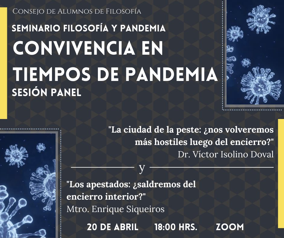 ConsejoFilosUP's tweet photo. Como filósofos no podíamos dejar pasar este tema. 💡 Así que hemos preparado con diferentes profesores de la Facultad cinco sesiones panel donde hablaremos de la pandemia a partir de diversas perspectivas. 😄🙌🏼 ¡Les dejamos aquí la información de todas las sesiones que tendremos! https://t.co/v5TUciZQOZ
