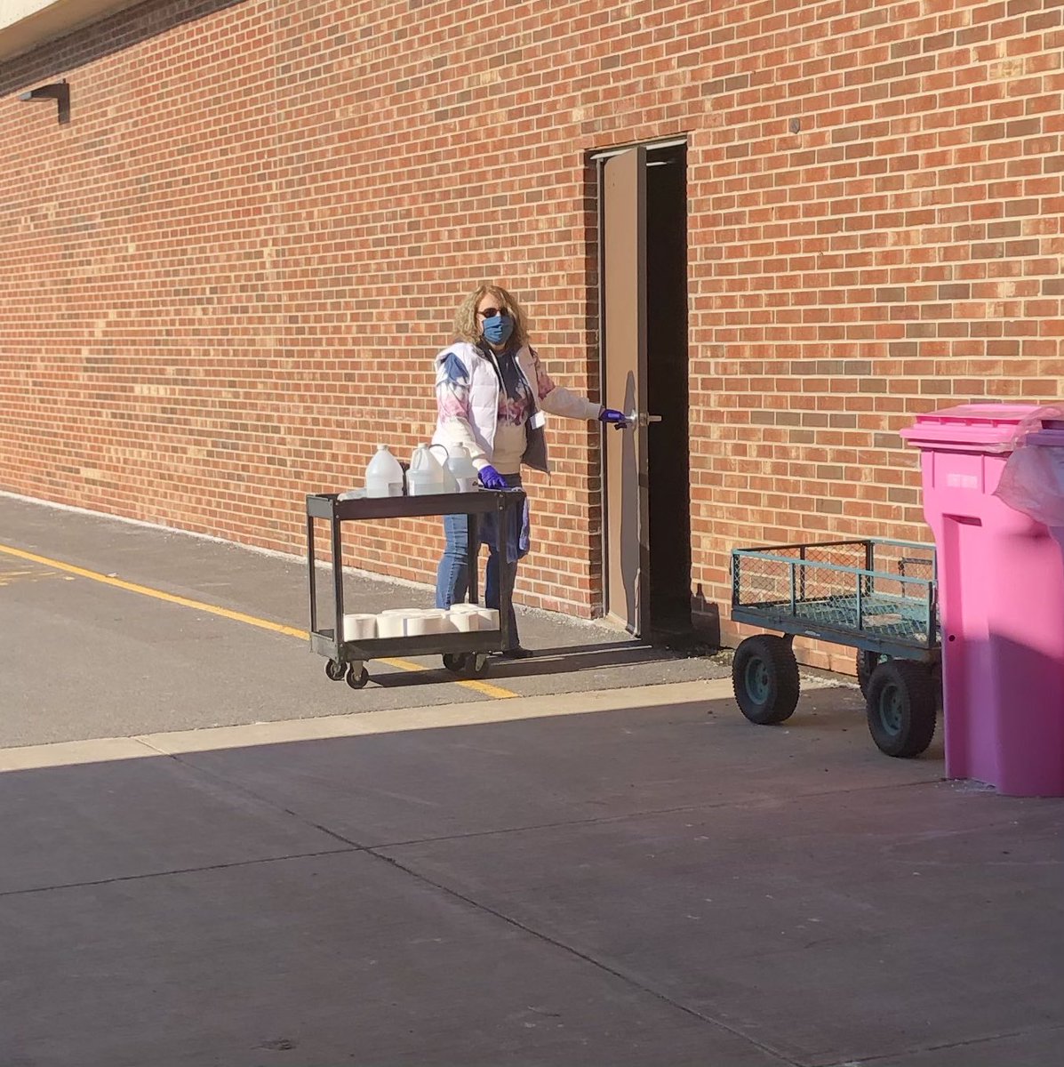 TC Staff cleaning bus interiors and filing wipe buckets <a href="/LCSDNY/">LCSD</a>