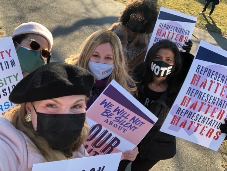 ReshmaPatelNYC's tweet photo. "We Will Not Be Silent" Rally at Amersort Park in Brooklyn with @CMFarahLouis and the Chosen to Challenge Honorees doing amazing work in #CD45.
@EllaFrederickNY,  Fayth Hendersen, Joan Bakiriddin, Atia Shahnaz.
#PayEquity #GenderEquity #WeWillNotBeSilent #PASWO #GenderIdentity https://t.co/OTXKipWO4f