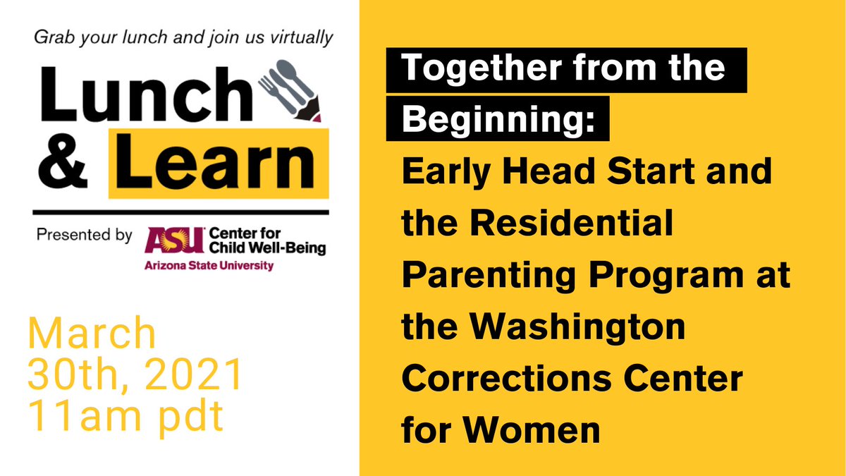 ASUChildWellBng's tweet photo. We are happy to announce our newest initiative for #2021: Lunch & Learns! These sessions will be virtual gatherings where presenters share on child well-being topics. Grab your lunch & join us 3/30! For info & to register: https://t.co/LphfgX4zp5
#ASU #CCWB #PSESD #headstart https://t.co/ozil5oFVvL