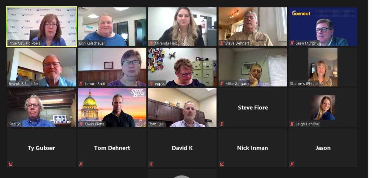wisbank's tweet photo. This morning we held a virtual coffee conversation with Wisconsin bankers as a part of #ICBAConnect! https://t.co/wC5ZEYfjLM