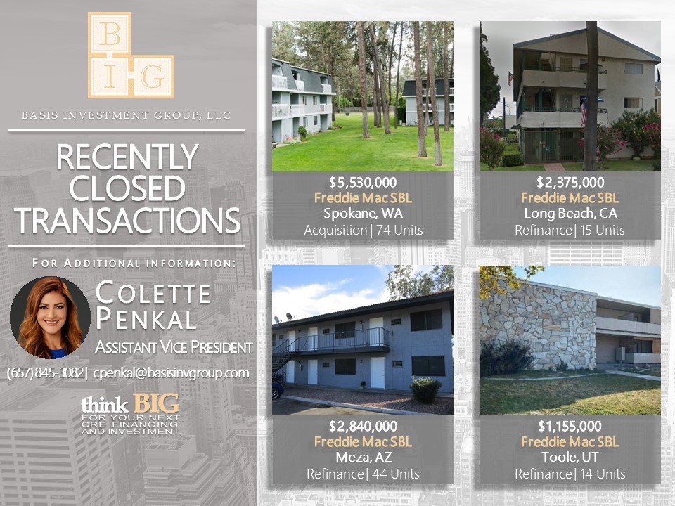 BasisInvGroup's tweet photo. The Basis Multifamily Finance Team continues to do BIG things in March!

For more information contact @colette_penkal https://t.co/lRcYseTvFG