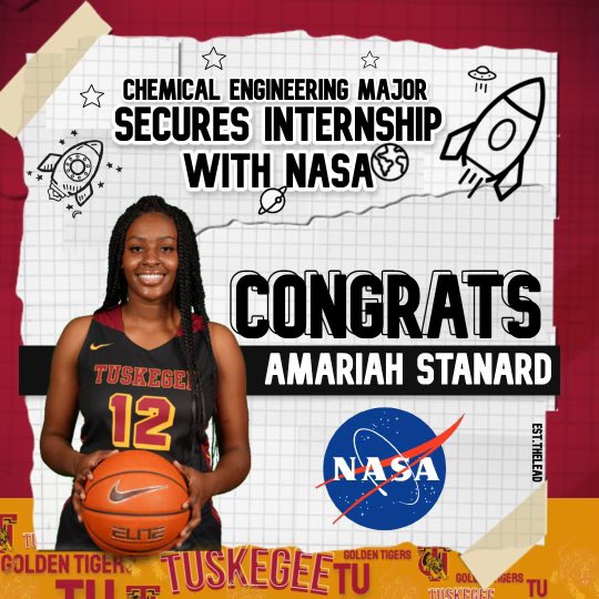 tuskegee_WBB's tweet image. We would like to congratulate Sophomore Amariah Stanard @amariah_stanard for securing a summer internship with @NASA