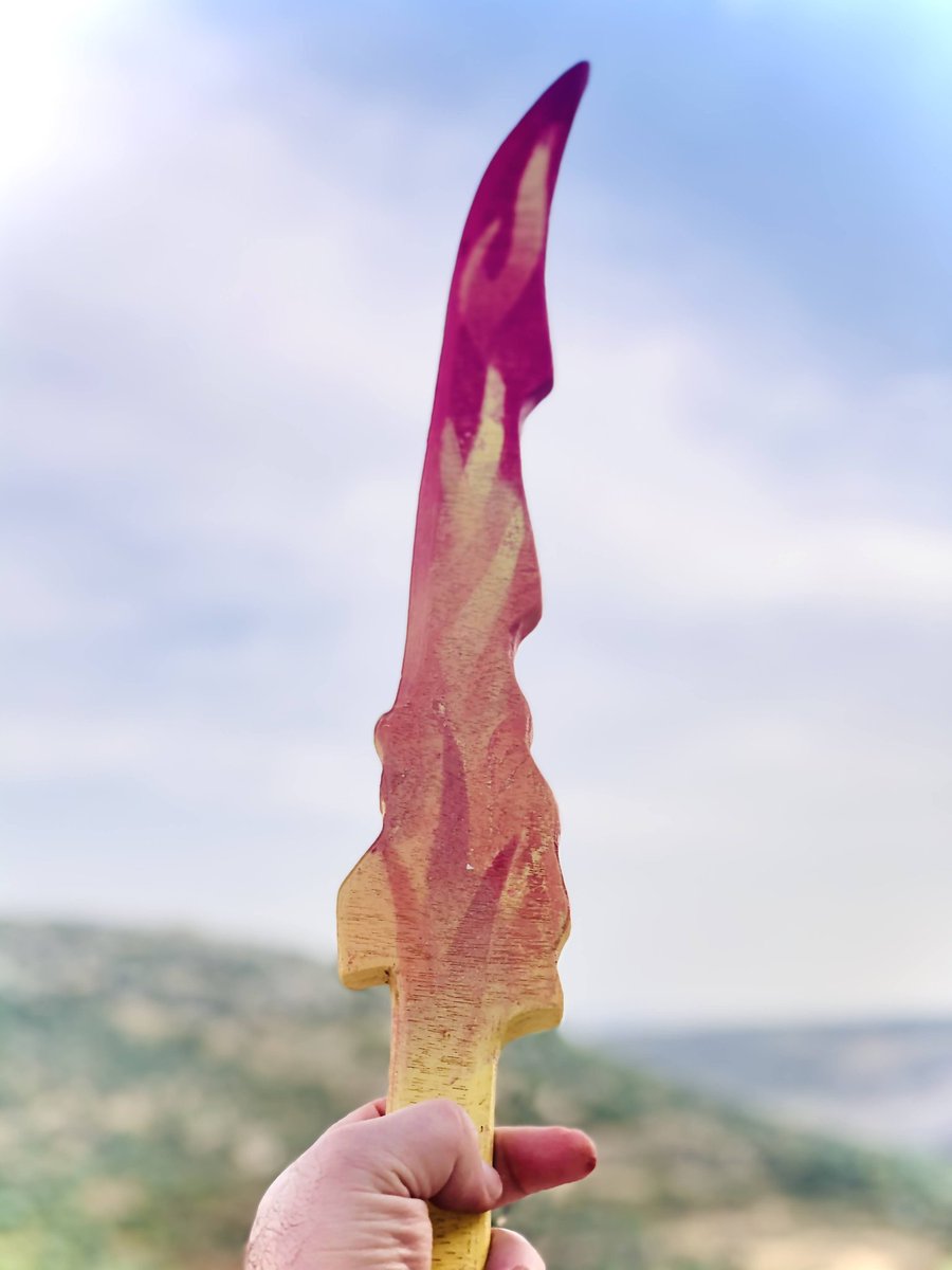 abebrauner's tweet image. Sword of fire - spray paint