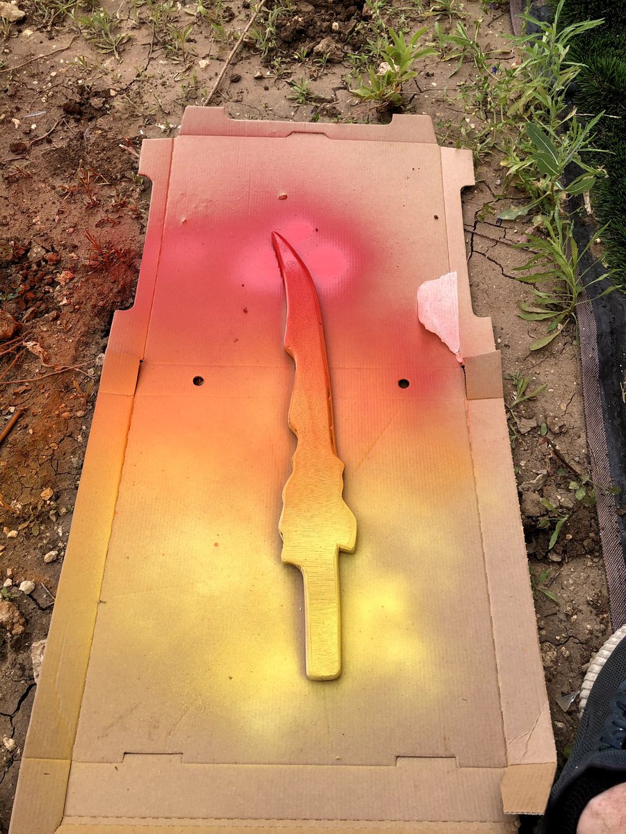 abebrauner's tweet image. Sword of fire - spray paint