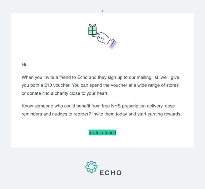 Surely <a href="/TheGPhC/">GPhC</a> will be all over this attempt by echo pharmacy to induce patients to sign up to their NHS Rx services! This is against the code of conduct and all #NHS rules as per @PSNCNews website! Check it out for yourself 

psnc.org.uk/contract-it/ph…