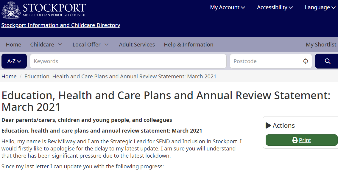 SMBC_SEND's tweet photo. Read @BevMilway 's latest update about progress on EHCPs and Annual Reviews in #Stockport. 
#SENDImprovement
@PACTSTOCKPORT @SPACEStockport @SendStockport 
https://t.co/4tTZZ4ABF1 https://t.co/XEl00sAjeC