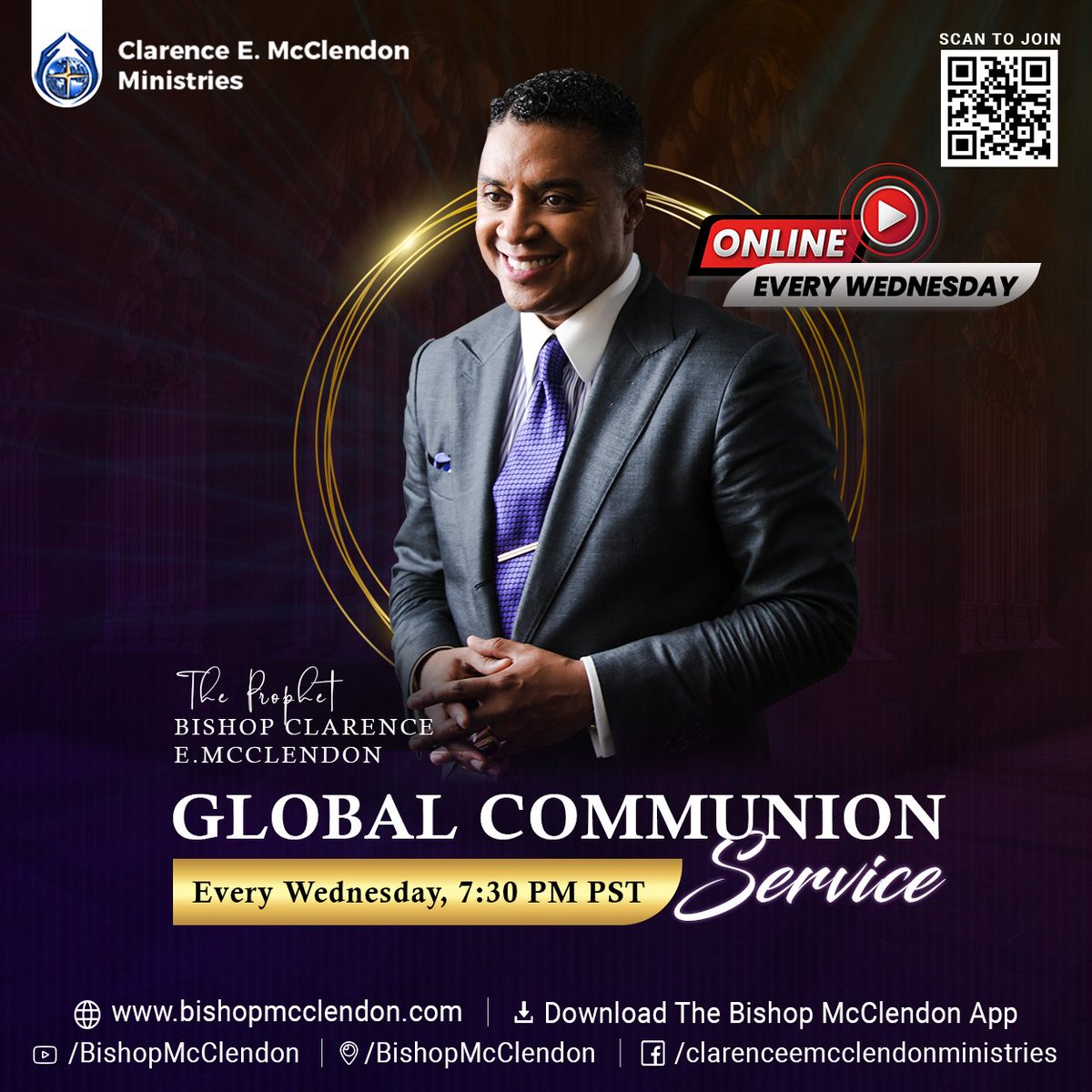 BishopMcClendon's tweet photo. Don't forget to TUNE IN TONIGHT!
🕢 7:30 PM (PST)
EXCLUSIVELY ONLINE!
▶️ Join us here: Facebook: https://t.co/yLdvMrgIza, YouTube: https://t.co/z5Ad2e28YP, and Periscope: https://t.co/Grt7WMWQp2

Have Your Communion Elements Ready!

#CEMM #GlobalCommunion https://t.co/auDrUrH4ha