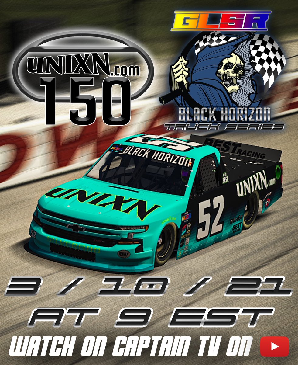 JustinLaxton's tweet photo. Race night! #GLSR @BlackHorizonBrw Truck Series from @iowaspeedway on @iRacing! Twitch stream (https://t.co/NWZ6ZUiQUb) starts at 8:45 eastern! #shorttruckin #corn #iracing #enascar #TwitchStreamers #simracing #gaming https://t.co/wvU98HO33K