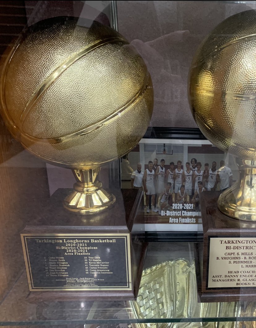 New Addition to the Tarkington High School Trophy Case. This team accomplished a lot this year. We are going to miss our seniors. <a href="/TraeDeck/">Trae Deck</a> <a href="/Brandon24Dee/">dee_brandon24</a> @Colby_Morris12 <a href="/3Traybogany/">traybogany</a> <a href="/Cameroninteris1/">Cameron interisano</a> <a href="/BlakeEllington5/">Blake Ellington</a> <a href="/ellington_bryce/">BryceEllington</a> <a href="/WMeeks_02/">Wyatt</a> &amp; TJ