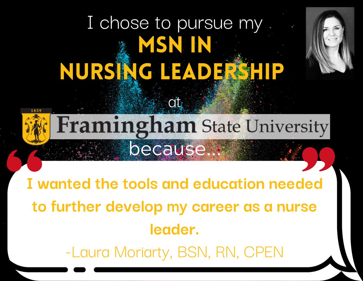 nursingfsu's tweet image. Looking to take the next step in your nursing career? 💫As Laura says, Framingham State University MSN in Nursing Leadership gives you the tools and education to do just that! Come join us. Apply today! tinyurl.com/46tdc86w