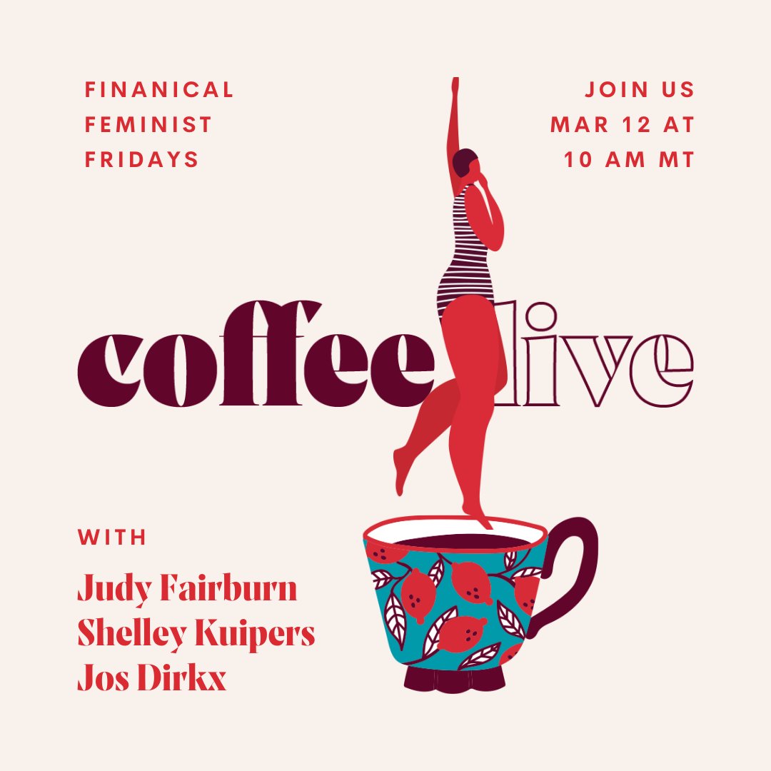 This week for #financialfeministfriday Coffee Live <a href="/judy_fairburn/">Judy Fairburn</a> and <a href="/shelleykuipers/">Shelley Kuipers</a> will be joined by the one and only Jos Dirkx! Among her many other accomplishments and titles, Jos is CEO of Beenovia AI. Don't miss this chat! See you Friday at 10am MT on Instagram.