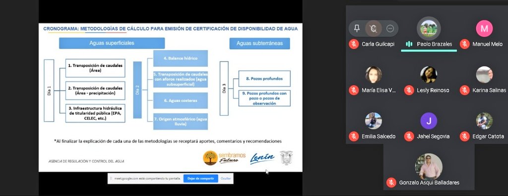 Reg_aguaEc's tweet photo. Técnicos de la ARCA, durante el proceso de actualización del documento "Anexo técnico de elaboración de informe y certificado de disponibilidad del agua", realizó la socialización de las metodologías de análisis de disponibilidad de agua al personal de @Ambiente_Ec e @inamhi. https://t.co/xfr4ihzkL4