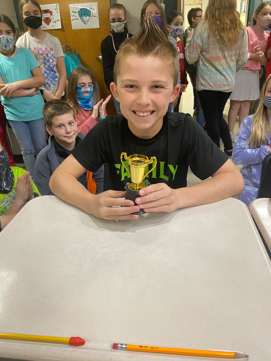 MontgomeryRidge's tweet photo. There is a new Champ in 4th grade at The Ridge. Multiplication Knockout winner for 2021, Brayden. Finished in🔥1.57!! #EaglePride https://t.co/il0KSX2Y6x
