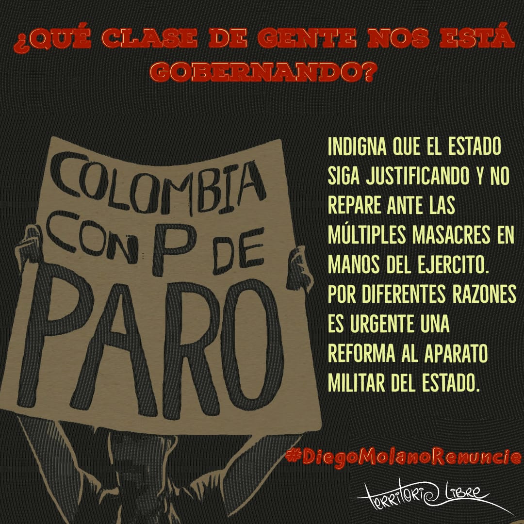 TLUnicauca's tweet photo. El pasado 2 de marzo en Guaviare, el ejército bombardeo a, aproximadamente, 12 menores de edad. La respuesta del Min.Defensa es que son "máquinas de matar".
Lo unico que hace el Estado es justificar la violencia por eso #MinistroRenuncie

¡Nos vemos en las calles! https://t.co/1wzzympDoB