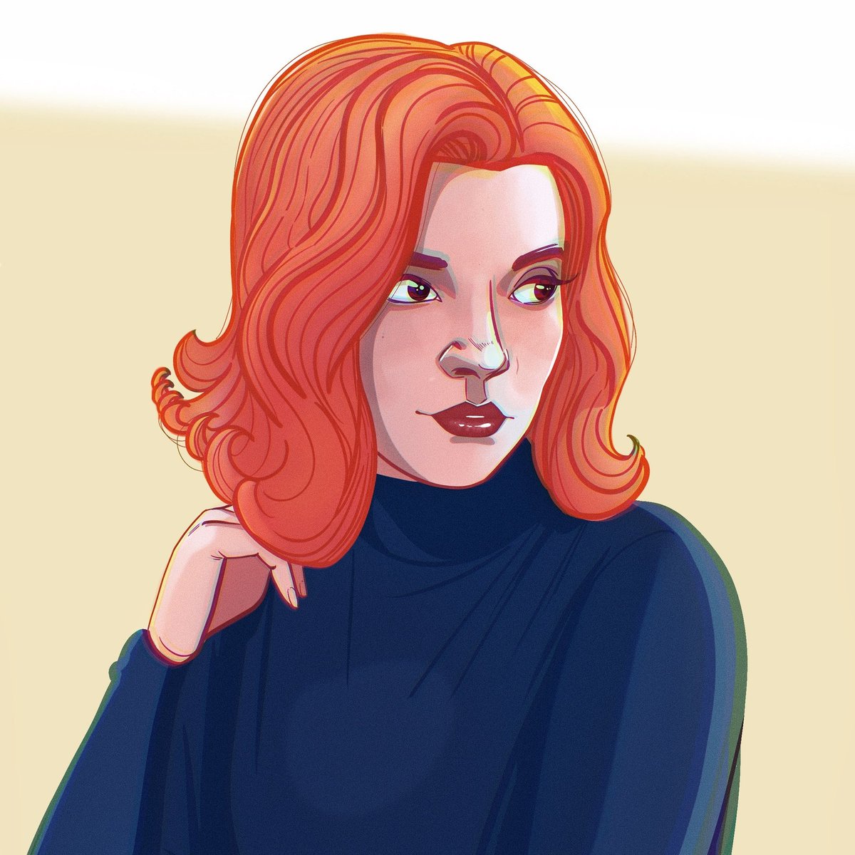 Cat_io's tweet photo. My first Illustration of Beth Harmon in Procreate #QueensGambit @netflix @anyataylorjoy ♟♥️🙏 https://t.co/ln6AHCKljm