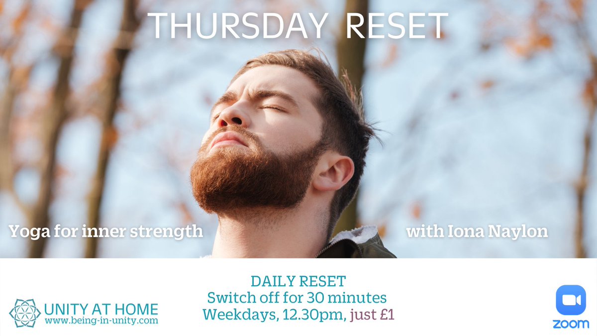 UnityLewes's tweet photo. Everyone deserves a lunchtime break. A half-hour DAILY RESET ...

Thursdays: Yoga for inner strength, with Iona Naylon

12.30pm, live on Zoom, only £1

DAILY RESET, every weekday, 12.30pm. Just £1.

https://t.co/uMscpPYbKW or the 'Unity yoga' app ('classes' tab) https://t.co/fLTlBYe0tB