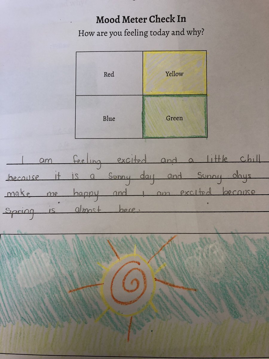 SamJannotte's tweet photo. Sometimes all we need is a little bit of ☀️ to make our day bright! Who’s with me? #moodmeter #dailycheckins #sunshine @YaleEmotion @OsideSchool5 @OSchoolsPR @DianeProvvido @rulerapproach https://t.co/HJRwdR5uCz