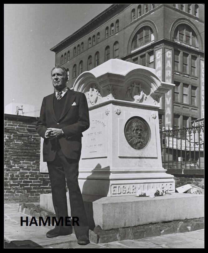 Vincent Price visits Edgar Allen Poe's grave in Baltimore in 1976
