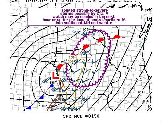 Probability of Watch Issuance...60 percent

SUMMARY...Severe potential is increasing across parts of central #Iowa and southeast #Minnesota this afternoon. #Thunderstorms are expected to develop in the next 1-3 hours. A watch may be needed by 3pm.
#MNwx #IAwx #Minneapolis https://t.co/yrRxULNzQp