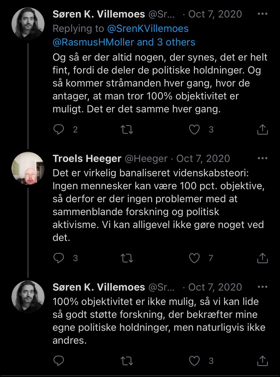 besssmannn's tweet photo. @mortenstinus @SrenKVillemoes Objektivitet er ikke muligt men det bør naturligvis tilstræbes videnskabeligt. Det er hele pointen med videnskab. Er du virkelig uenig i det? Og lad mig igen citere den tråd du selv henviste til. https://t.co/mPW7OSI3rM