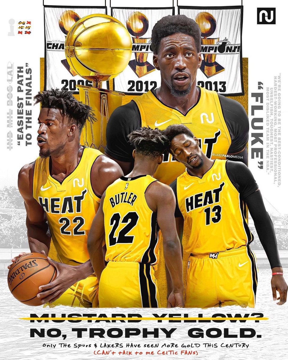 NBA, Shirts, Miami Heat Earned Edition Yellow Jersey