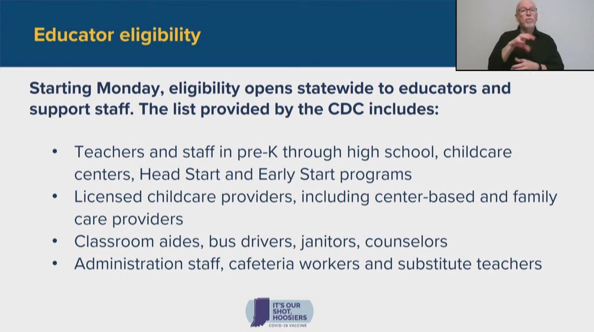 ISTAmembers's tweet image. JUST IN: Starting Monday, educators will be able to receive a vaccine at all state vaccine sites.