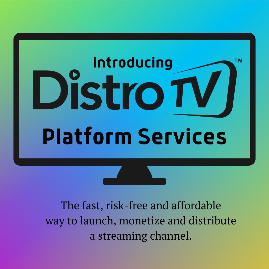 We've launched <a href="/DistroTV/">DistroTV - Watch Free TV & Movies</a> Platform Services: our B2B unit that lowers the barrier to entry for media properties and publishers to launch a streaming channel + drive 💲💲fast + w/ no upfront fees. Learn more: bit.ly/DistroTVPlatfo…