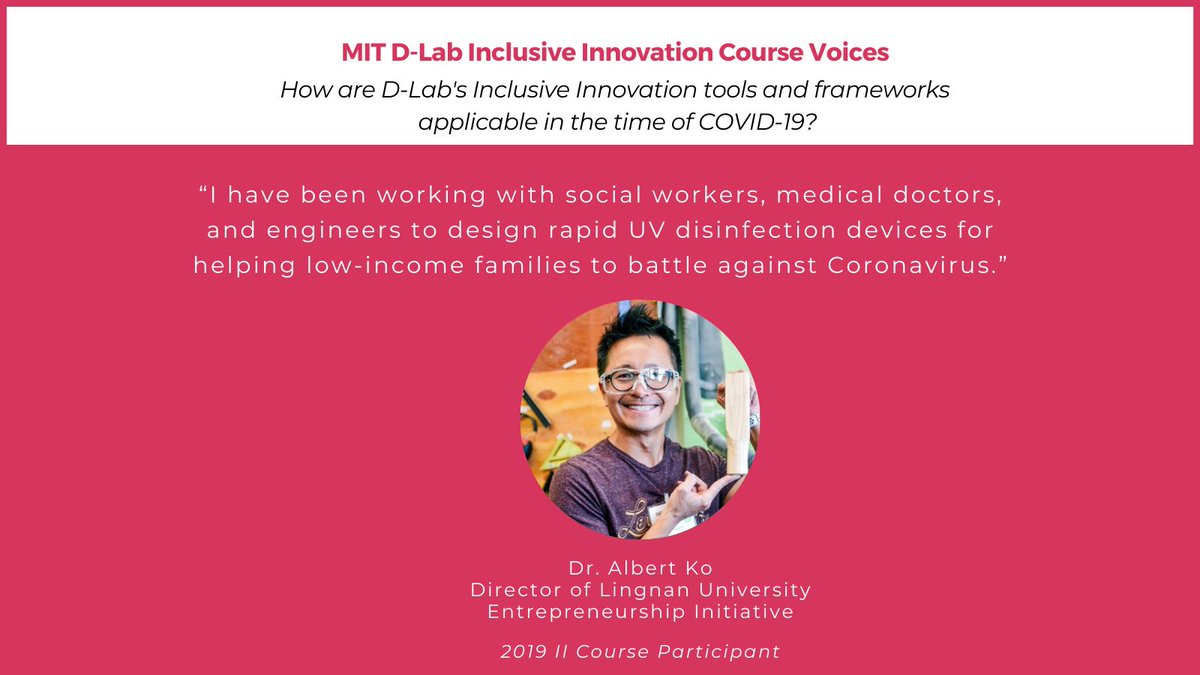 MITProfessional's tweet image. Next in the #MITDLab Inclusive Innovation Course Voices series is Dr. Albert Ko who is the Director of the Lingnan Entrepreneurship Initiative at @lingnanuni. Find out more and register for this #MITProfessionalEd Inclusive Innovation course at bddy.me/3l1xKwb