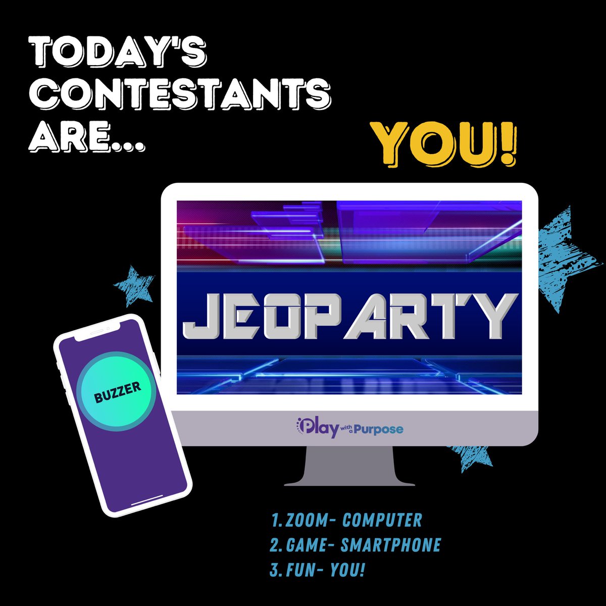 Generate enthusiasm, build team spirit and have fun with this unique JEOPARTY gameshow!
#Meetings #EventProfs #CorporateEvents #VirtualEvent #VirtualEntertainment #Jeoparty #Jeopardy #VirtualGameshow #Teambuilding #Virtual #BookAnEvent #Conference #VirtualConference #IMEX2021
