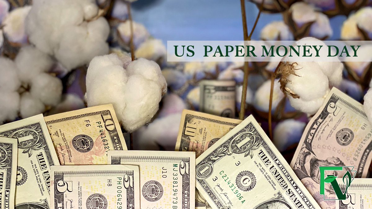 FarmVoiceAR's tweet photo. US paper money isn’t paper at all, it’s cloth made of 75% cotton and 25% linen.
💵Happy US Paper Money Day
#uspapermoneyday
#reformplantboard
#agtwitter #fixAginAR
#voiceofARrowcropfarmers https://t.co/jzbGKaSMAE