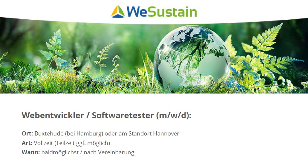 WE'RE HIRING! 🙌

Wir – <a href="/WeSustain/">WeSustain - a Cority company</a> – suchen einen #Webentwickler | #Softwaretester (m/w/d) baldmöglichst für unser erwachsenes Start-up!

Details zur Ausschreibung und Bewerbung findest du hier: wesustain.link/karriere