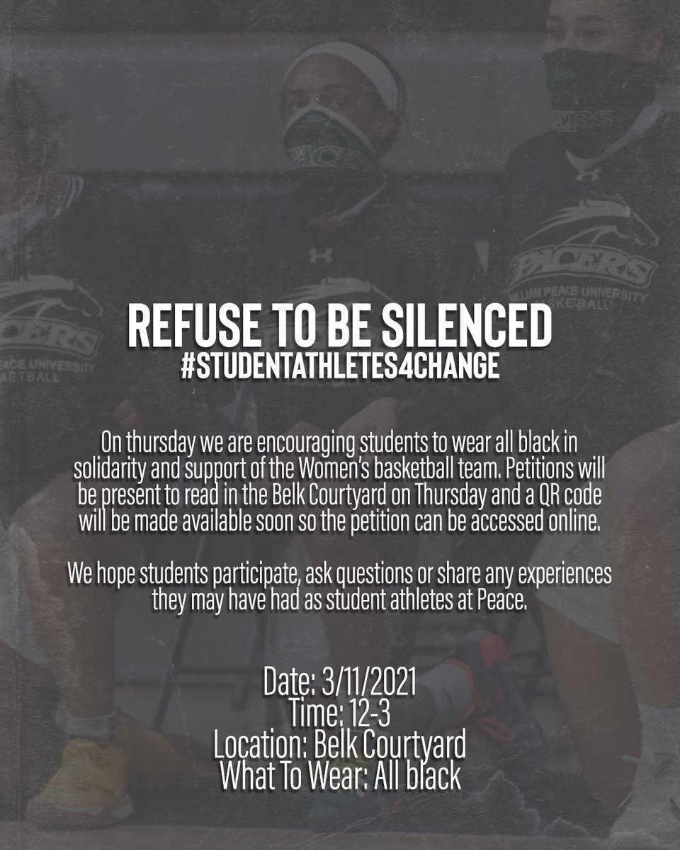 Belk Courtyard. 12-3pm. #StudentAthletes4Change