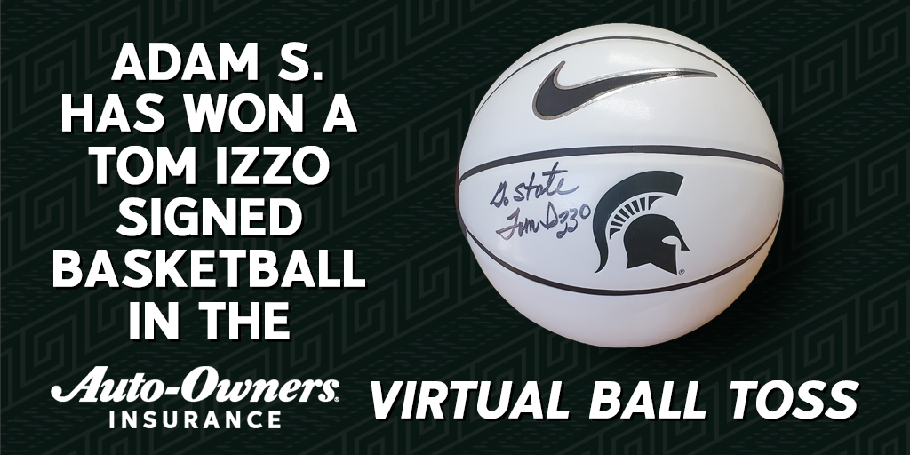 tom izzo signed basketball