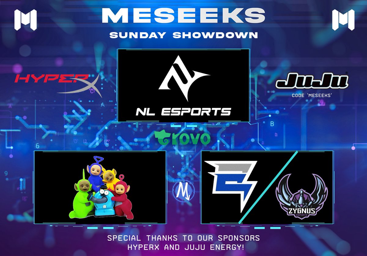 ᴹˢᴷ|M͏e͏s͏e͏e͏k͏s͏ M͏o͏b͏i͏l͏e͏ G͏O͏ (@meseeksmobilego) on Twitter photo Been a min since we've seen #NL, we promised a quicker #tournament & delivered, & they came out the #champs!
🥇 @NativosLatinos
🥈 @DarianZIM's Teletubbies
🥉 <a href="/Team11ty/">Team Eleventy</a> & <a href="/Zygnus_/">Zygnus E-Sports</a> (NC)
TY Sponsors
<a href="/trovolive/">Trovo Live</a> <a href="/HyperX/">HyperX</a> <a href="/WeAreJuJu/">JuJu® Energy</a>
Host (FOLLOW)
@MskVerdict <a href="/GilmaniaLive/">Gilmania</a> Been a min since we've seen #NL, we promised a quicker #tournament & delivered, & they came out the #champs!
🥇 @NativosLatinos
🥈 @DarianZIM's Teletubbies
🥉 <a href="/Team11ty/">Team Eleventy</a> & <a href="/Zygnus_/">Zygnus E-Sports</a> (NC)
TY Sponsors
<a href="/trovolive/">Trovo Live</a> <a href="/HyperX/">HyperX</a> <a href="/WeAreJuJu/">JuJu® Energy</a>
Host (FOLLOW)
@MskVerdict <a href="/GilmaniaLive/">Gilmania</a>