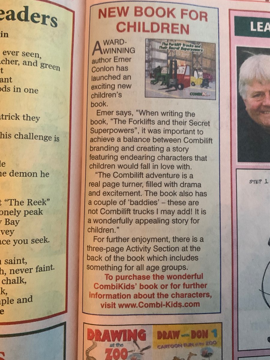 VroomTownBooks's tweet photo. Check out this lovely piece about the CombiKids book in Ireland’s Own St Patrick’s Day Annual!Thanks to the team at Ireland's Own for their amazing support.For more info or to buy the book, simply click: https://t.co/soGwauf44v  #IrelandsOwn #CombiKids #Combilift #GuaranteedIrish https://t.co/1edEKYIyqi