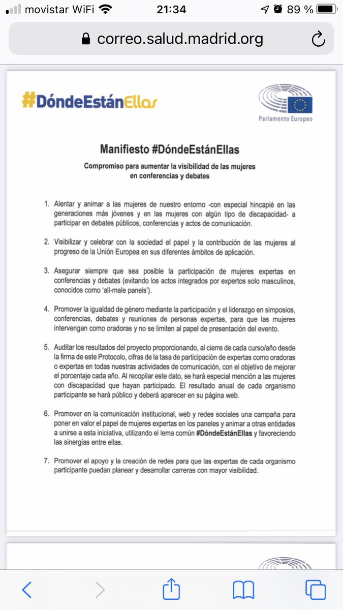 Sara Lospitao (@lalospi) on Twitter photo #DondeestanEllas #Dondeestamosnosotras #Dondeestamos Me uno al manifiesto y me comprometo para dar visibilidad a las mujeres <a href="/3irenearribas/">Irene Arribas</a> <a href="/ANAMEREINA/">ANA MARÍA</a> <a href="/GemmaBeC/">Gemma Berga</a> <a href="/Ebevidencia/">Azucena Santillán-García</a> <a href="/Creative_Nurse/">Enfermería Creativa</a> #DondeestanEllas #Dondeestamosnosotras #Dondeestamos Me uno al manifiesto y me comprometo para dar visibilidad a las mujeres <a href="/3irenearribas/">Irene Arribas</a> <a href="/ANAMEREINA/">ANA MARÍA</a> <a href="/GemmaBeC/">Gemma Berga</a> <a href="/Ebevidencia/">Azucena Santillán-García</a> <a href="/Creative_Nurse/">Enfermería Creativa</a>