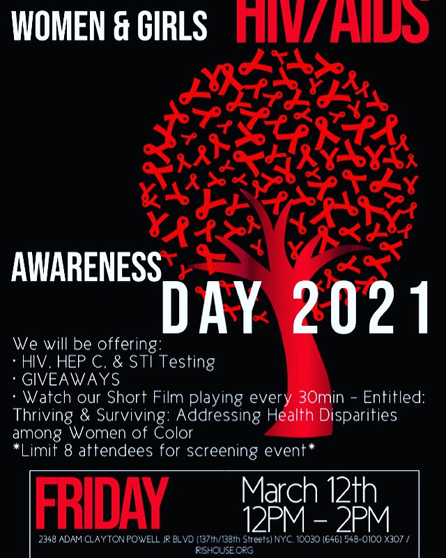 irishouseinc's tweet photo. In 2 days we will be hosting a National Women and Girls Testing Event as well as showing our short film entitled "Thriving and Surviving" #womenandgirlshivawarenessday #Harlem #FreeHIVTesting #FreeSTITesting #WomenofColor #PrEPforWomen #EndHIV https://t.co/pwzoouyEo2