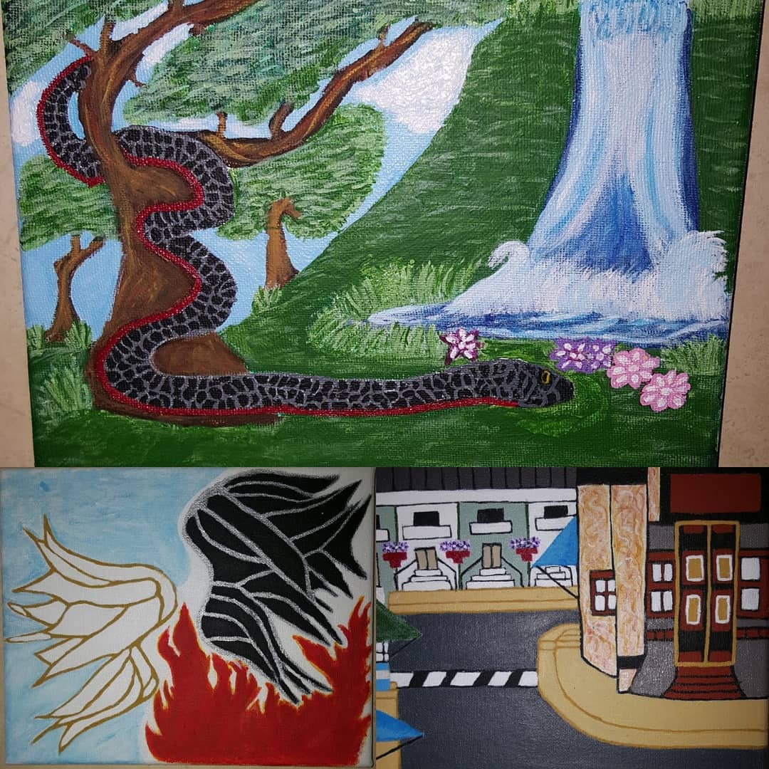 HomanBg's tweet photo. Being brave for once in a year and posting some of my GO and Dr who work. Be kind please
#goodomens #DrWho @neilhimself @michaelsheen @georgiaEtennant #acrylicpainting #cheerstotheworld @HomanBg https://t.co/K2g6kA3H19
