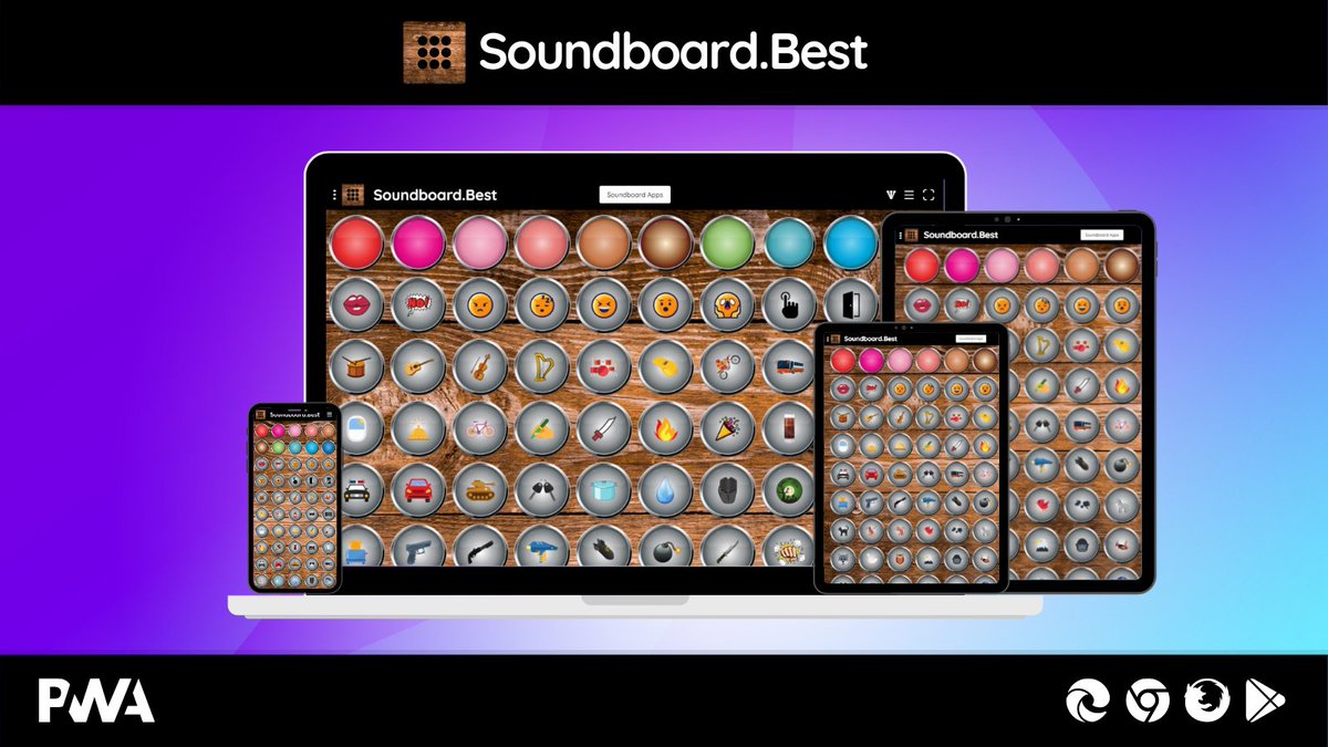 klaetke's tweet photo. Update: New Sounds available on the Best Soundboard 🎶https://t.co/kLl1cCNz1Y #Soundboard #PWA #Sounds #App https://t.co/8fRr8DbD3G