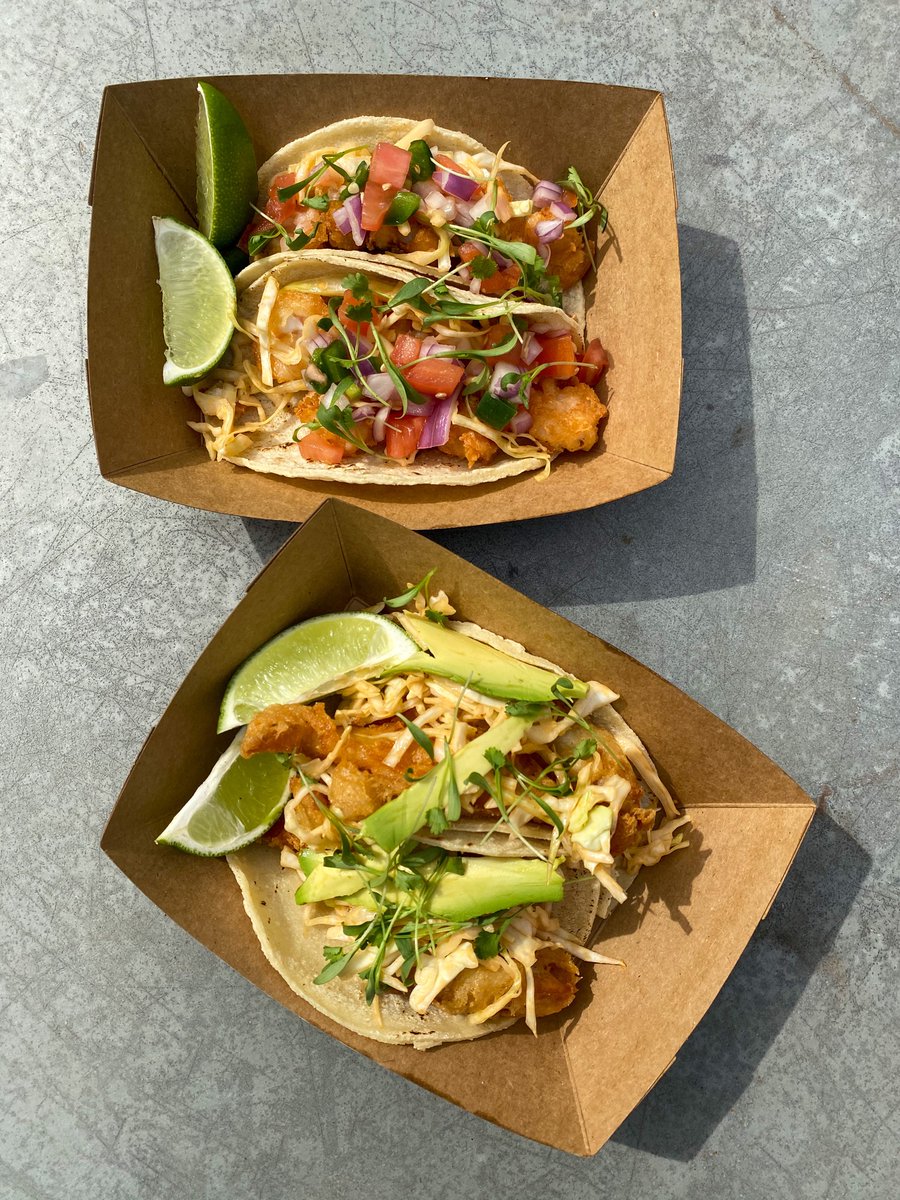 here’s a lil preview of the fish and shrimp tacos off our fish lonja menu that will be available weds - sat from 11am to 8pm and sunday from 11am to 5pm 🏝