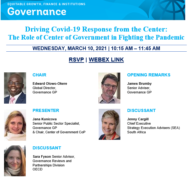 sarafyson's tweet photo. Thank you @JKunicova for inviting me to join you on today's panel on the role of the centre of government in managing the crisis. Really enjoyed the exchange. @wbg_gov @OECDgov https://t.co/QX9jZ1Qkqv