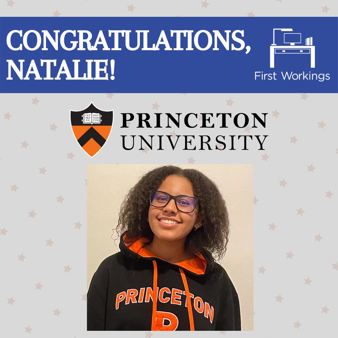 FirstWorkings's tweet photo. We are incredibly proud of our 2020 Alumna, Natalie, for earning a @QuestBridge scholarship to attend @Princeton in the fall! Congratulations! #collegebound #womenincollege #womenshistory #futureisfemale #premed #scholarship #firstworkings https://t.co/zuhM5J1Ctz