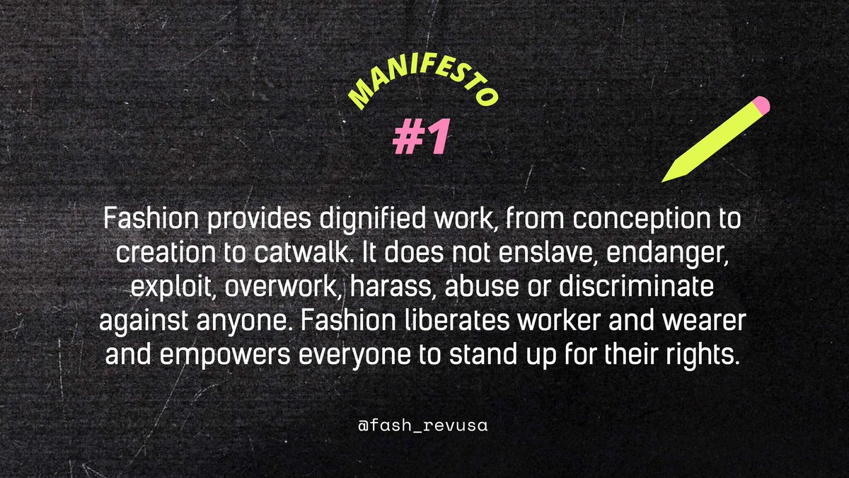 As #FashionRevolutionWeek fast approaches, we are reminded of one of the central tenets of the Manifesto for a #FashionRevolution. While exploring our themes for programming this year, we want to remember that fashion is meant to liberate worker and wearer.